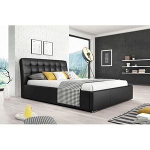 Čalúnená posteľ MALAGA čierna rozmer 140x200 cm