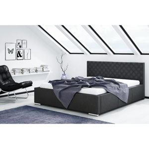 Čalúnená posteľ NEVADA čierna rozmer 160x200 cm