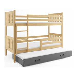 Detská posteľ CARINO s výsuvnou posteľou 80x190 cm - borovica Sivá