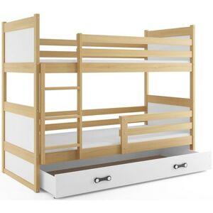 Detská poschodová posteľ RICO 200x90 cm Borovice Bílá