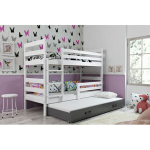Detská poschodová posteľ s výsuvnou posteľou ERYK 190x80 cm Ružová Borovica