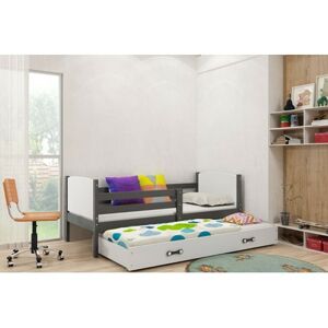Výsuvná dětská postel TAMI 190x80 cm Bílá Šedá