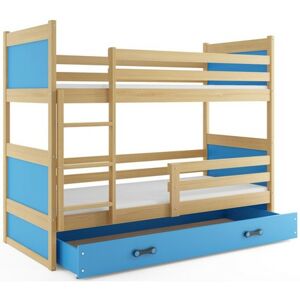 Detská poschodová posteľ RICO 200x90 cm Borovice Modrá