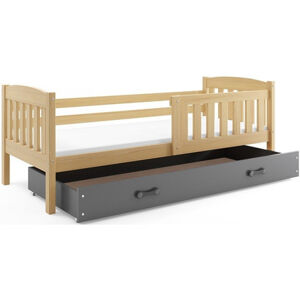 Detská posteľ KUBUS s úložným priestorom 90x200 cm - borovica Šedá