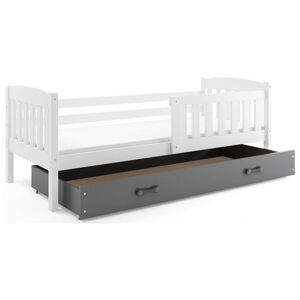 Detská posteľ KUBUS s úložným priestorom 80x160 cm - biela Šedá