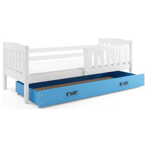 Detská posteľ KUBUS s úložným priestorom 80x190 cm - biela Modrá