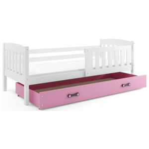 Detská posteľ KUBUS s úložným priestorom 90x200 cm - biela Ružová