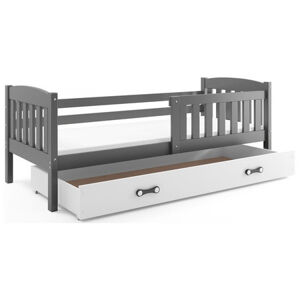Detská posteľ KUBUS s úložným priestorom 80x190 cm - grafit Biela
