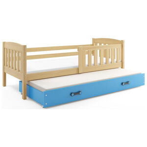 Detská posteľ KUBUS s výsuvnou posteľou 90x200 cm - borovica Modrá