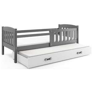 Detská posteľ KUBUS s výsuvnou posteľou 90x200 cm - grafit Biela