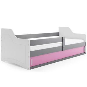 Detská posteľ SOFIX s úložným priestorom 80x160 cm - grafit Ružová