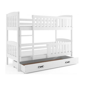 Detská poschodová posteľ KUBUS s úložným priestorom 80x190 cm - biela Biela