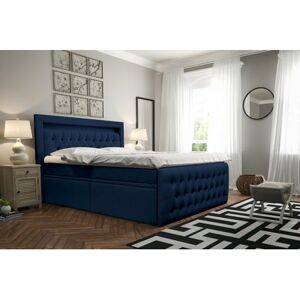 Čalúnená posteľ CESAR vrátane úložného priestoru 140x200 Modrá