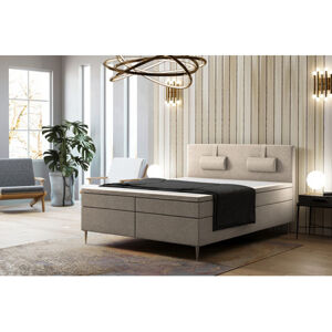 Čalouněná postel Brooklyn bez úložného prostoru 140x200 cm Krémová