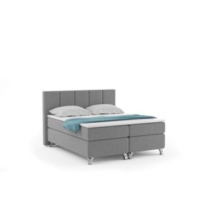 Čalouněná postel Brooklyn bez úložného prostoru 140x200 cm Světle šedá