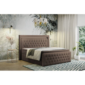 Čalouněná postel CESAR včetně úložného prostoru 120x200 cm Hnědá