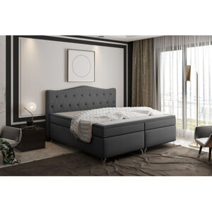Čalouněná postel bez úložného prostoru VIERA 140x200 Tmavě šedá