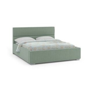 Čalouněná postel NOVATIC 140x200 cm Tmavě zelená