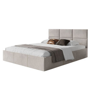 Čalúnená posteľ PORTO rozmer 160x200 cm Svetlo sivá