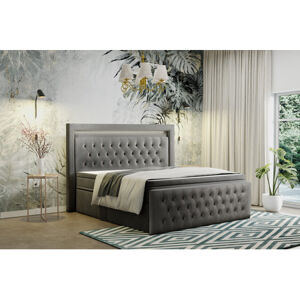 Čalúnená posteľ CESAR vrátane úložného priestoru 120x200 cm Tmavo šedá